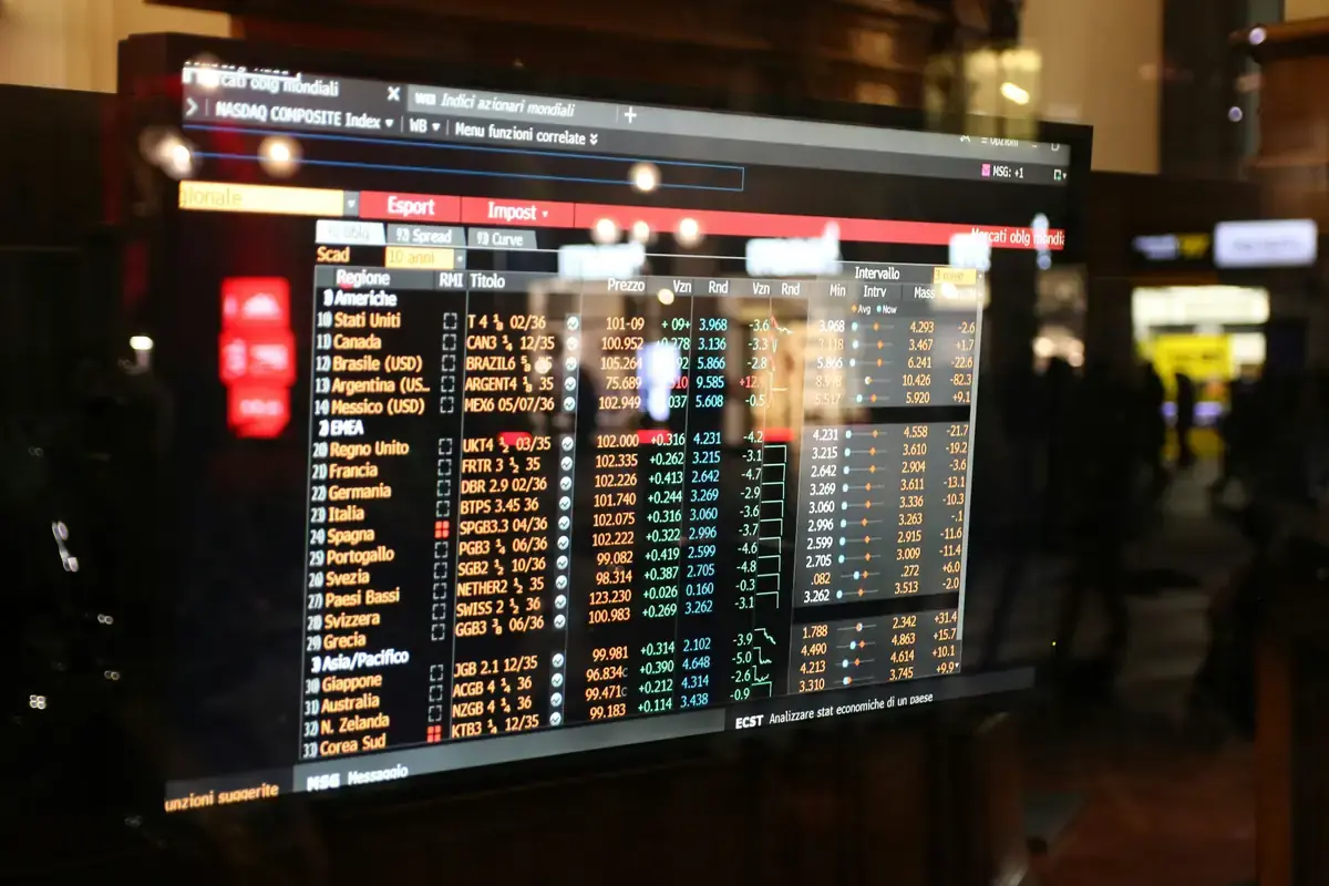 Konzeptvisualisierung: Markt- und Analysedaten auf einem Handelsterminal